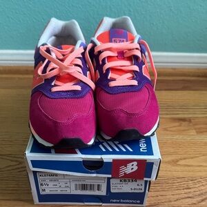 New Balance Kids Hot Pink, Purple & Coral Lace-Up Sneakers